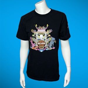 Harley Davidson Taipei Taiwan 2010 Black Cotton Fu Dog Dragon Baby Tshirt